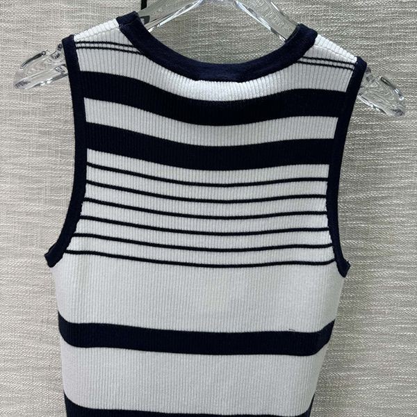 超希少！入手困難品！シャネル ストライプ ニット ベスト 偽物 sht32421